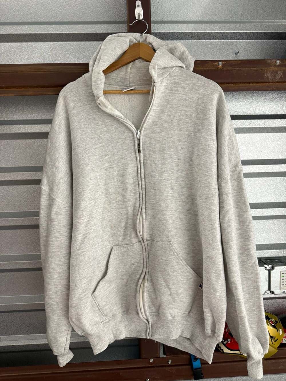 Vintage 90s Russell Athletic Made in USA Full Zip Hoodie XXXL Grey